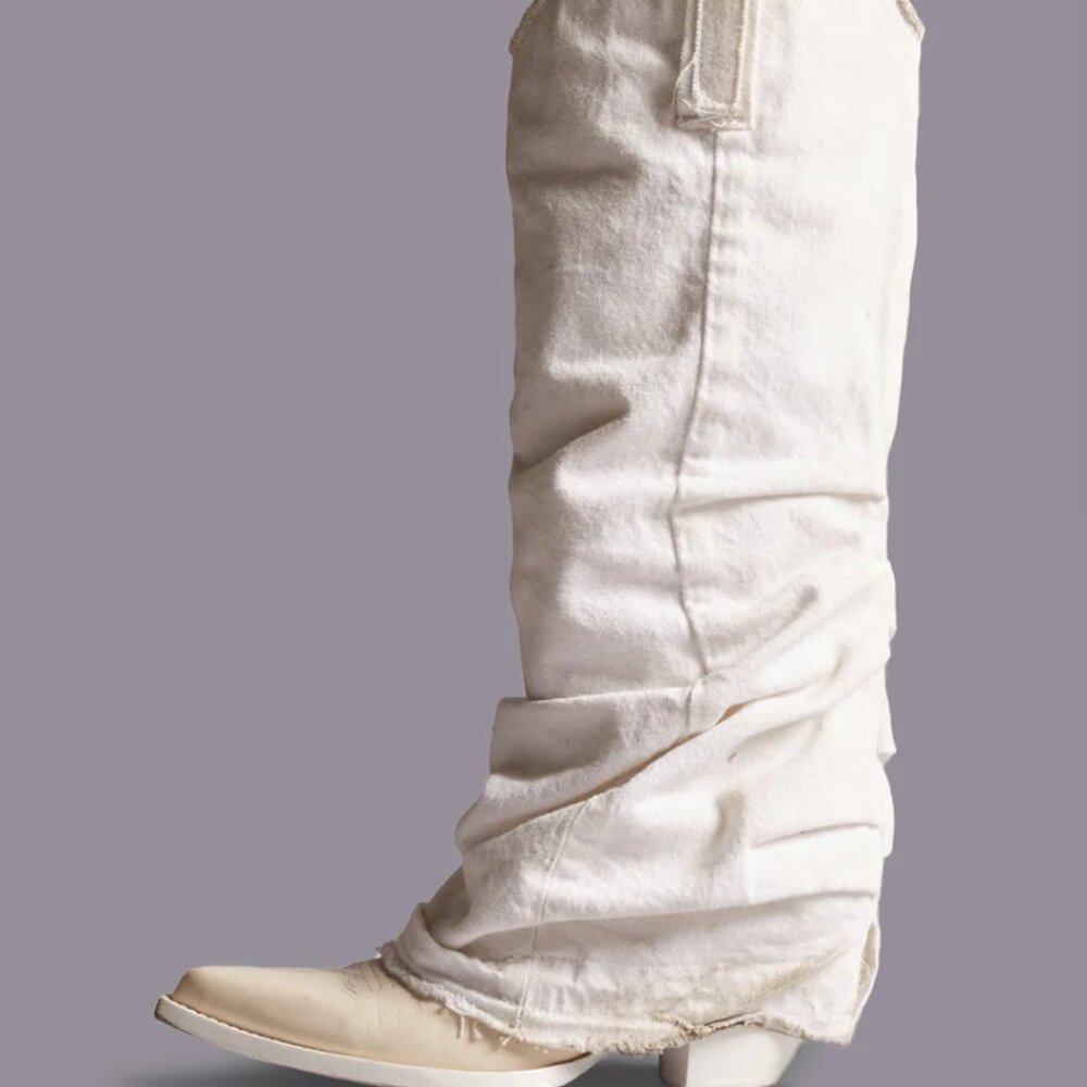 R13 boots with denim sleeves